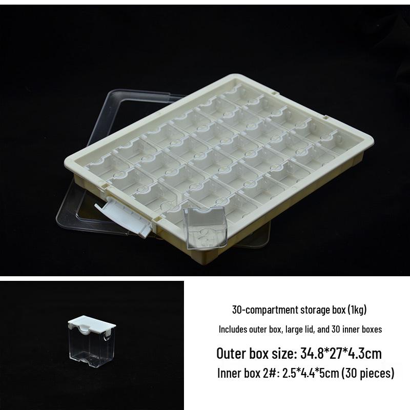 Glass Seed Bead Organizer: 64-Compartment Transparent DIY Jewelry Storage Box