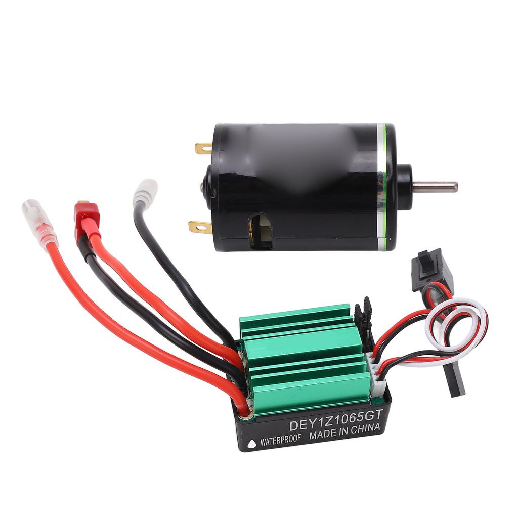 540 Brushed Motor with 65A T Plug ESC High Torsion Waterproof Electric Motor for RC Climbing Car 27T