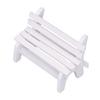 Scale Wooden Dollhouse Bench Miniature Garden Bench with Rounded Beautiful Decorative 112 Model, Corners, White,