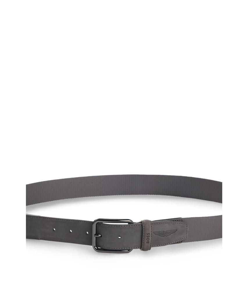 [BOSS] [Boss] X ASTON MARTIN Belt, Nubuck LeatherWebbing, Men's, Size 100, Gray
