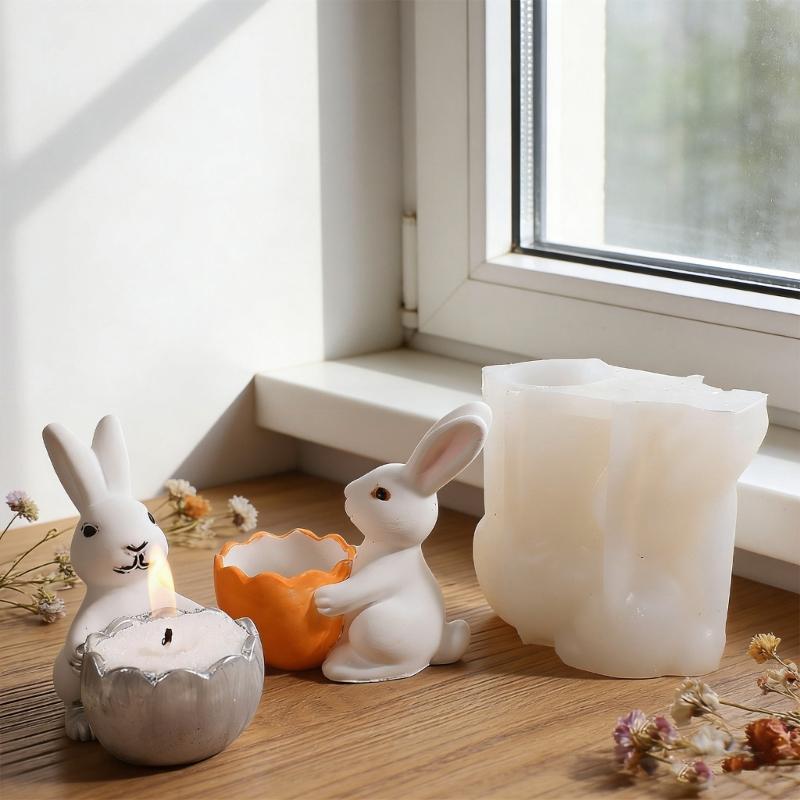 Silicone Mould for Creating Charm Eggs Shell Rabbits Decorations with Multipurpose Craft Use