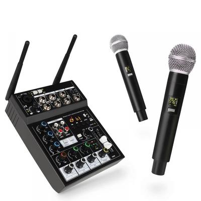 Drahtloses Mikrofon mit Audiomixer Studio 4 Bluetooth DJ-Konsole für Karaoke-TV-Computer-Live-Partyshow