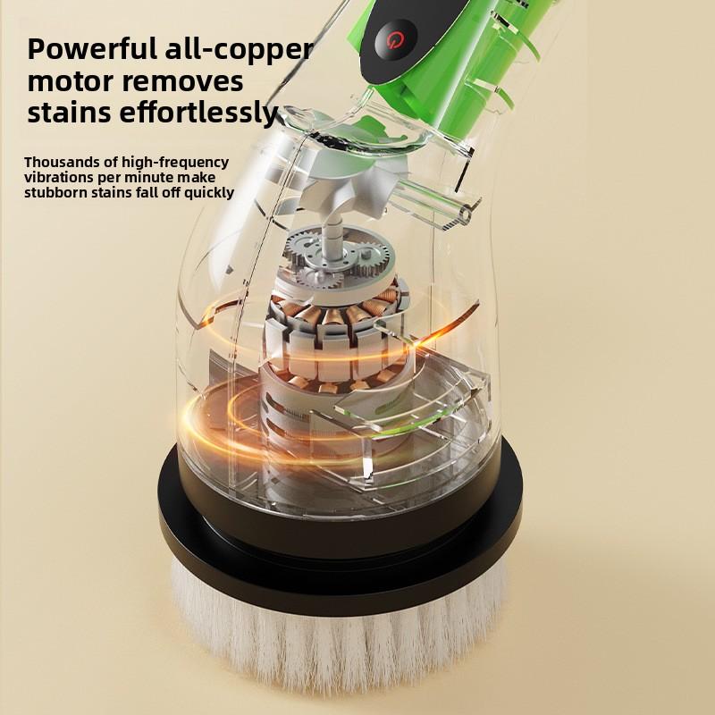 Wireless Electric Cleaning Brush Household Long Handle Telescopic Cleaning Brush Does Not Bend Over and Automatically Rotates The Mop
