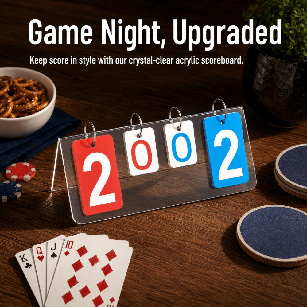 Dual Round Guandan Scoreboard 4 Players Point Counter Guandan Score Keeper Card Game Entertainment