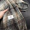 Women's Christmas Plaid Scarf - Autumn/Winter Korean-Style, Versatile Imitation Cashmere Shawl with Tassels