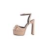 Barbie High Heels Shorty Le Platform Heightening Bow Sandals Women's 2025 Summer Thick Heel One-word Buckle