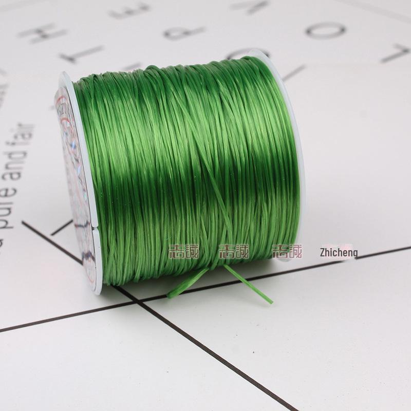 Elastic Crystal Agate Jade Bracelet Cord - 50m Non-Fade Roll, Flat Bead Design