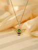 18K Gold Titanium Steel Bee Necklace with Zircon Inlays for Women - European & American Style