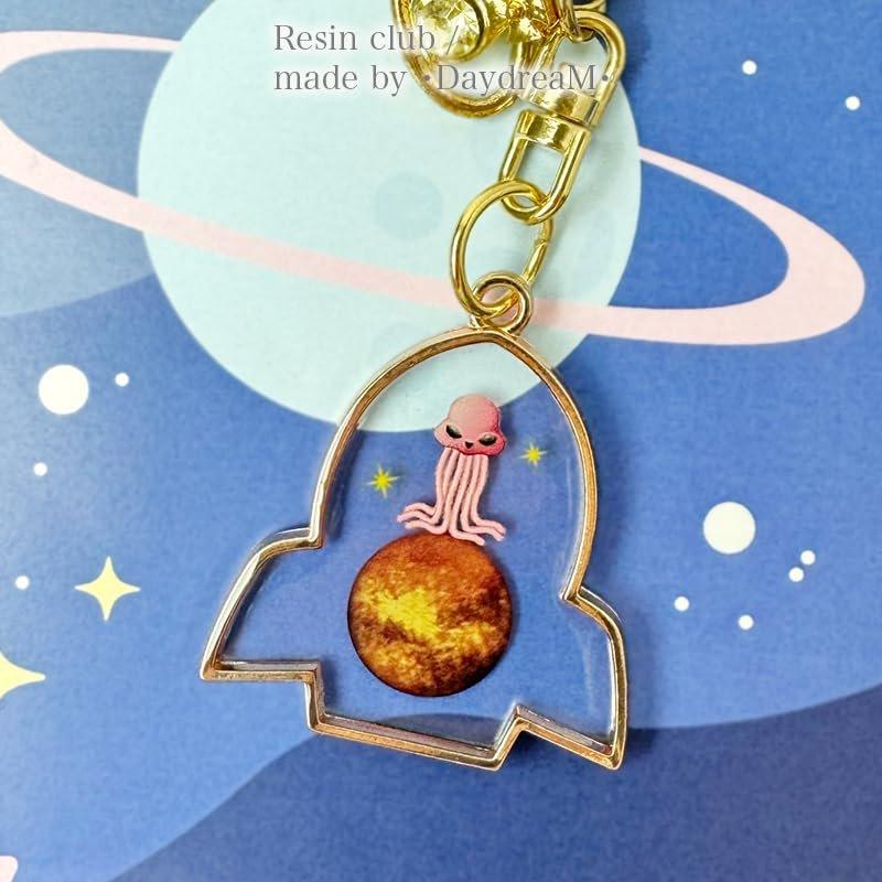 RESIN CLUB Alien & UFO Resin Art Sticker Decal RC-ALN-101 Made in Japan Ultra-Thin PE Sticker for Resin Crafts DIY Jewelry Making