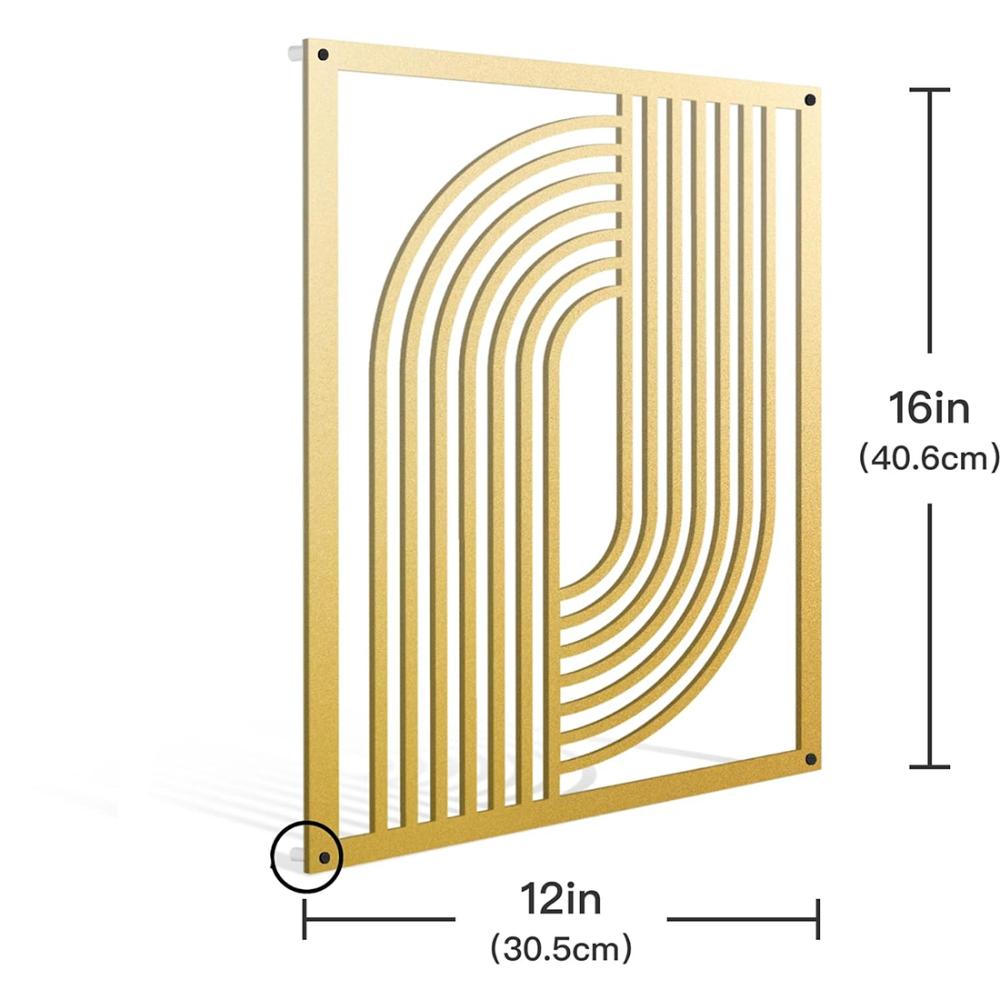 Functional Gold Metal Wall Art: Mid Century Decor for Home Enhancement.Mid Century Geometric for Modern Home.