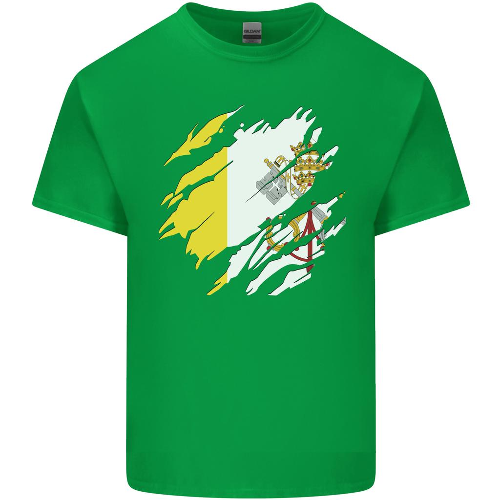 Zerrissener Vatikan-Flaggentag Unisex Leichtes Baumwoll-T-Shirt
