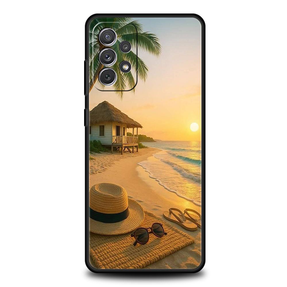 Summer Beach Phone Case for Samsung Galaxy A73 A55 A53 A51 A35 A33 A32 A25 A23 A22 A15 A13 A17 A07 5G Soft TPU Shell Fundas Bags