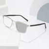Men's Business Photochromic Myopia Glasses ultralight square frame anti blue light color changing near sight eyeglasses -2.25