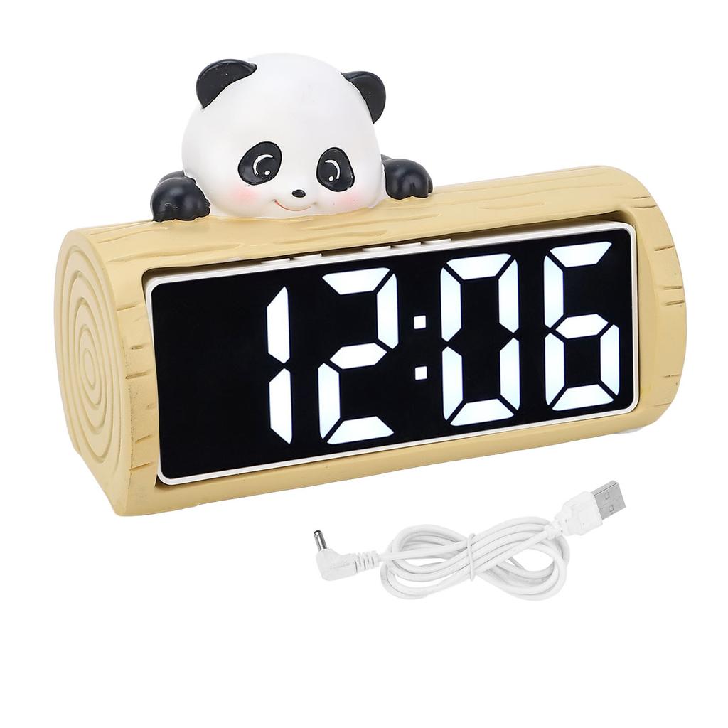 Digital Alarm Clock Innovative Cartoon Panda Desk Clock Ornament for Bedroom and Office