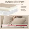 Corner Sofa, Reversible Chaise Longue, Cushions, 242 x 156 x 87 cm, Beige