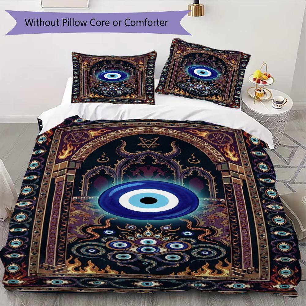 

Evil Eye Pattern Bedding uilt Set uilt Cover Pillowcase Home Decoration Birthday Gift (1 * duvet cover + 2 * pillowcase without core)166 135x200cm