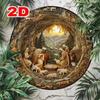 Vintage Tin Sign Nativity Scene Embossed Religious Wall Art Home Decor Plaque
