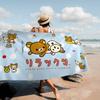 Manta de Microfibra Kawaii Oso Rilakkuma Secado Rápido Toallas de Playa Impresión Oversize Super Absorbente Manta Toalla de Piscina