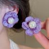 5 Pairs Floral Acrylic Flower Stud Earrings Pearl Korean Style Earrings  Spring Summer