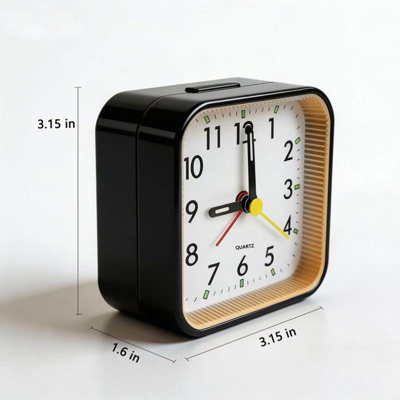 Despertadores Analógicos Silenciosos Pequeño Reloj Analógico de Cuarzo Silencioso Sin Tictac con Luz Snooze para Personas con Sueño Profundo Oficina Dormitorio
