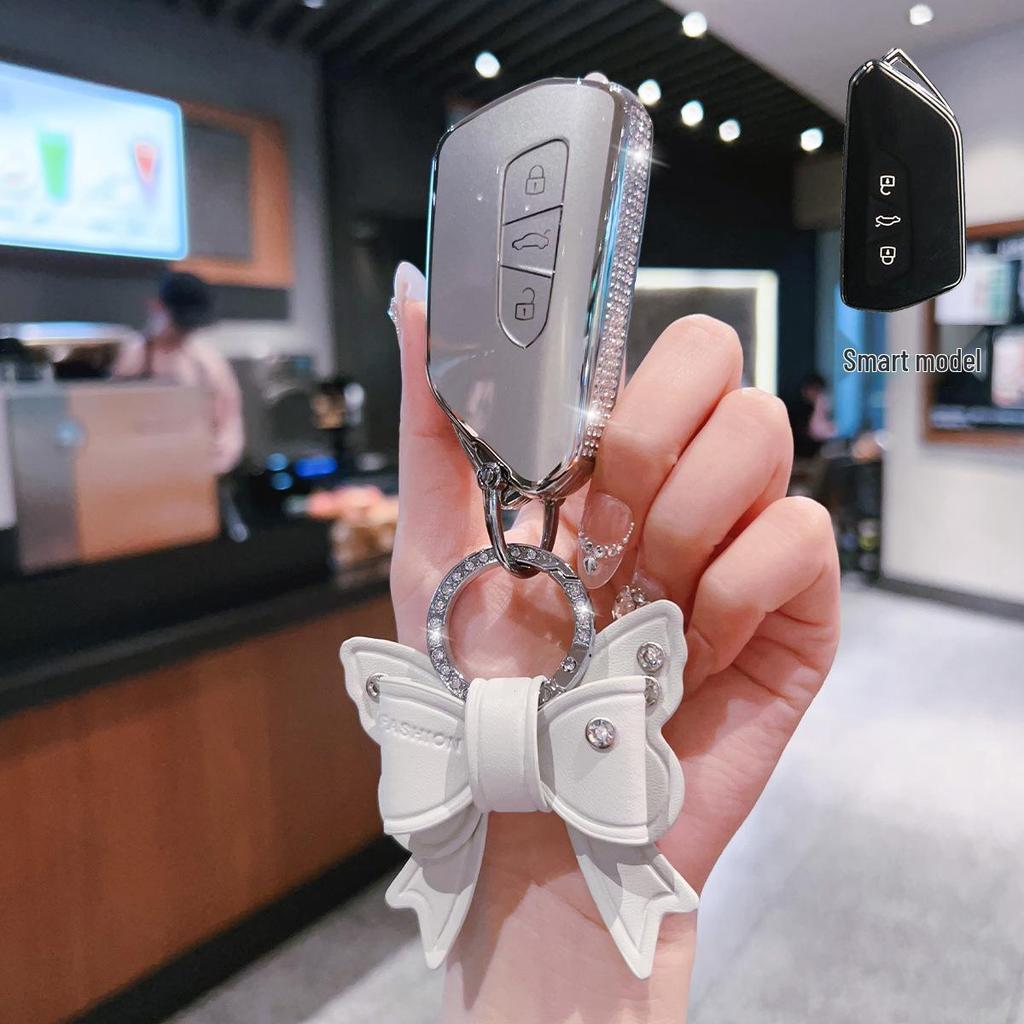 Volkswagen Key Cover for Golf 8, Sagitar, Lavida, Tiguan, Bora, Passat - Car Key Shell with Buckle