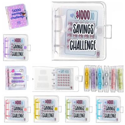 PVC Money Saving Binder $150/300/500/1000 Envelope Savings Challenge Mini Budget Binder  Kids