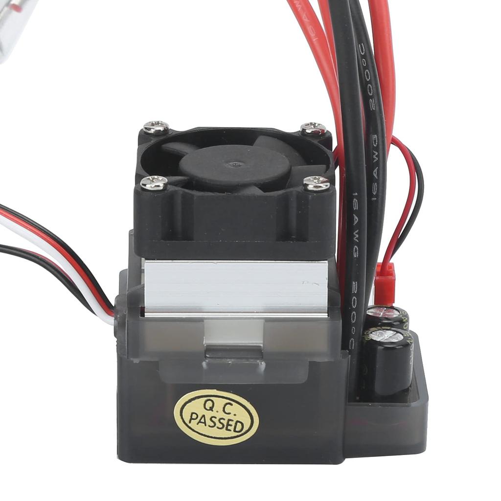 RC ESC Brushless Motor und ESC RC 360A Wasserdichter Bürsten-ESC mit Kühlkörper und Lüfter für 110 RC Crawler