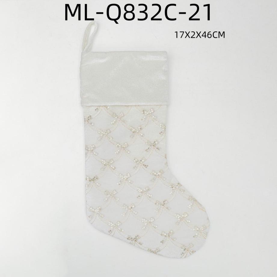 Exquisite Sequin Bow Christmas Stocking and Gift Bag Ornaments
