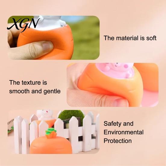 Cute Rabbit Squeeze Toy Carrot Fidget Toys Easter Bunny Stress Relief Sensory Slow Rise Ball Birthday Party Favors for Autistic Children Adult