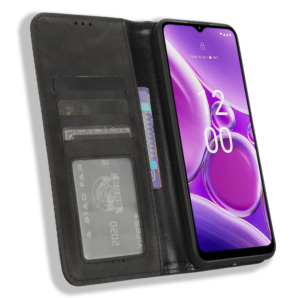 

PU Leather Retro Phone Case for Nokia G42,Stand Wallet Shockproof Cover Black