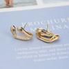 1Pc Trend Statement Micro Pave Rainbow Zircon Stud Earrings For Women Personality Chic Snake Shining Rhinestone Earring Ear Cuff
