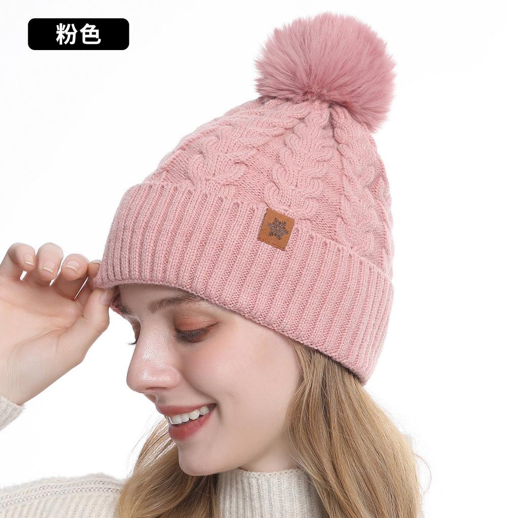 Winter Knitted Hat, Gloves, Hat, Scarf Three-piece Set, Winter Women's Outdoor Riding Double-layer Knitted Scarf