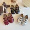 Girls Leather Shoe for Party Wedding New 2025 Fashion Bowknot Children Flats Princess Shoes Kids Shallow Black Ballet Dress Shoe