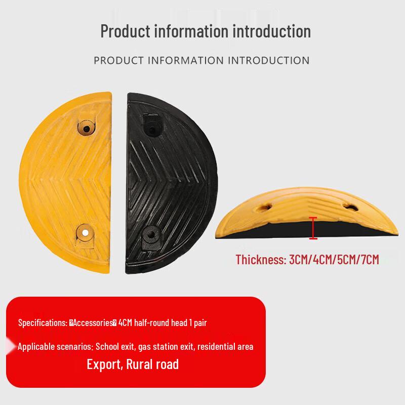 Rubber Speed Bump End Cap Pair (4cm)