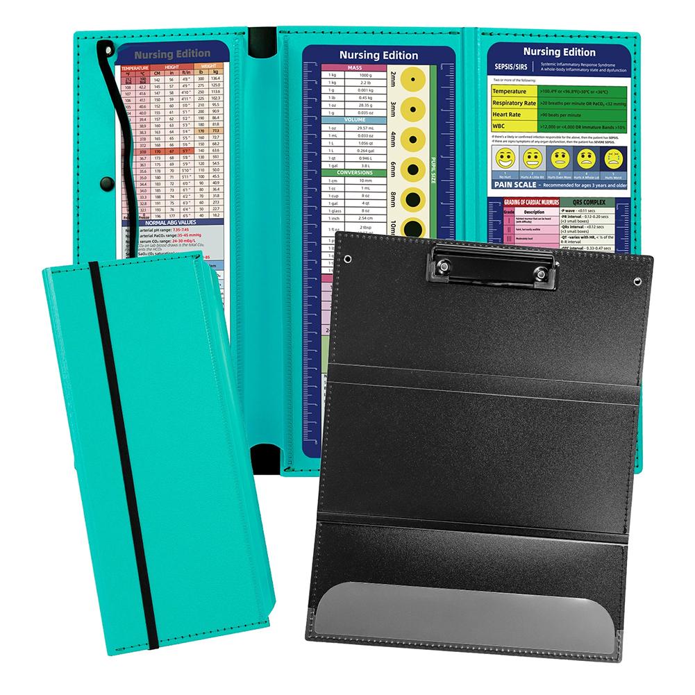 Nursing Clipboard Foldable Handheld Folders Portable Writing Board 3 Layers Secure Paper Grip for Ducuments for Doctors Students