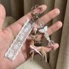 Coquette Style Fawn Keychain Ribbon Bow Design Phone Charms Cute Bag Pendant  Bag Decoration