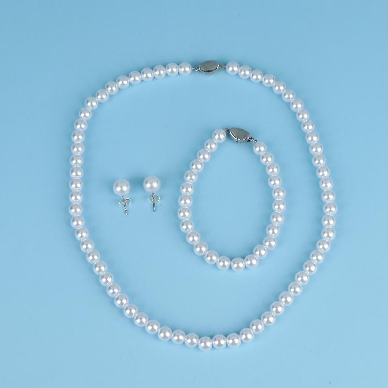 Fashionable Pearl Shell Bead Necklace Set For Women Mother'S Day Gift High-End Clavicle Chain Ins Style Jewelry