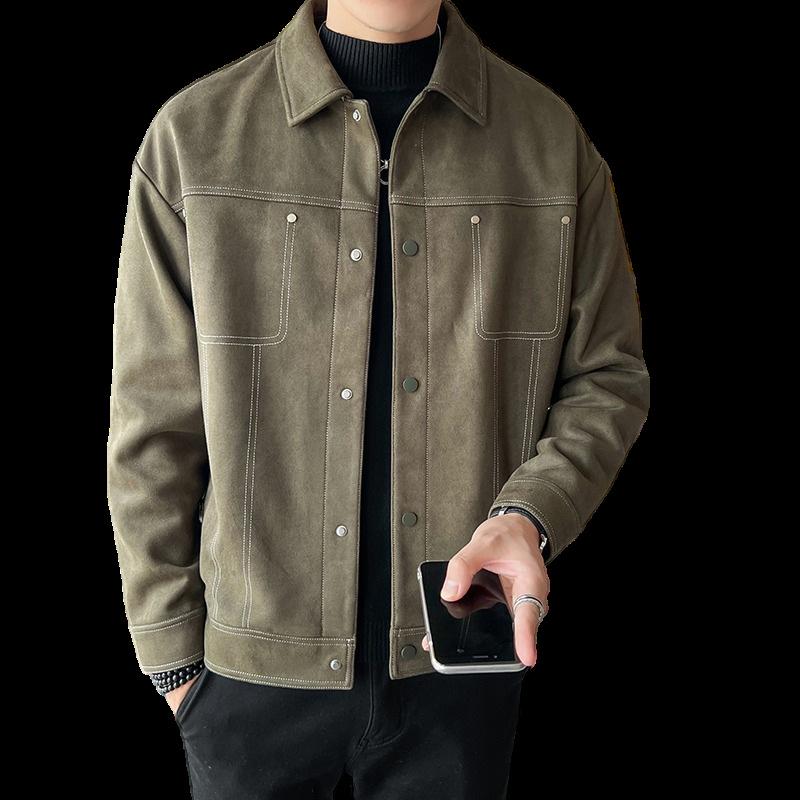 2023 Men's Trendy Suede Casual Jackets: Spring & Autumn Collection