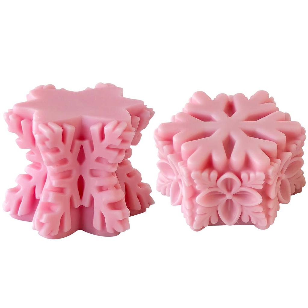 Snowflake Pillar Silicone Candle Mold DIY Christmas Ornaments Craft Gifts Making Soap Plaster Resin Baking Molds Home Xmas Decor