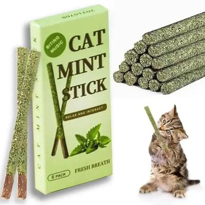 6 piezas Natural Matatabi Palo para Gato Menta Atrapado Mordido Cañas Emocionantes Silvervine Para Limpieza Dental de Gato Tratando Suministro para Mascotas Juguetes para Gato