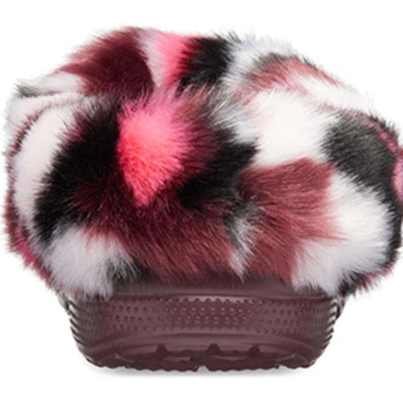 Crocs Classic Clog Mammoth Cotton Sandals Women's Burgundy