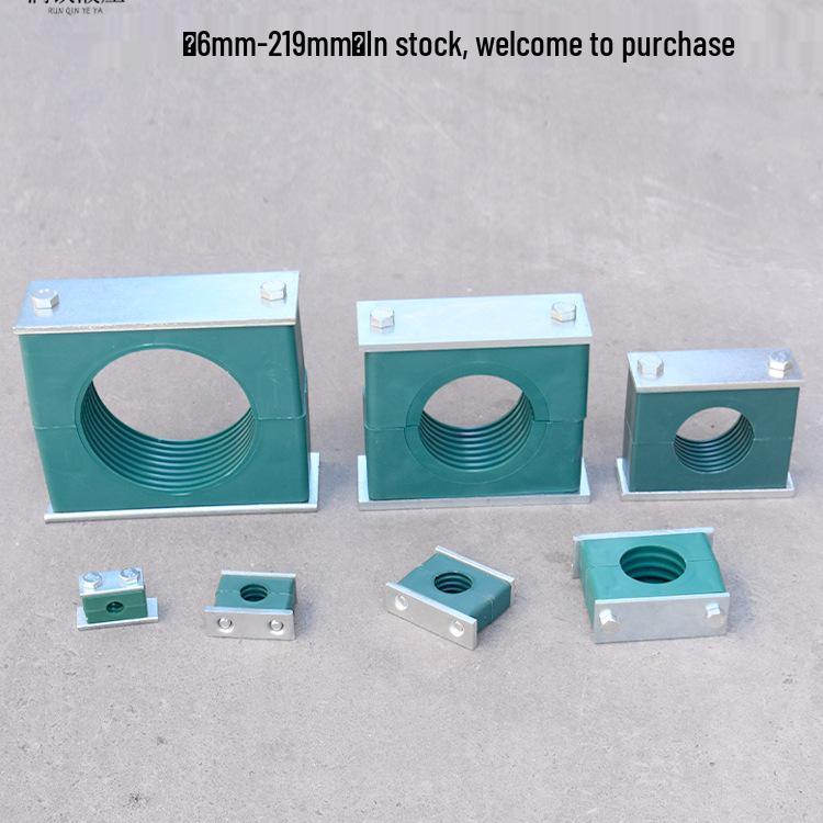 Galvanized Heavy-Duty Plastic Marine Pipe Clamp - Single/Double Hole for Oil, Iron, or Steel Pipes and Cables
