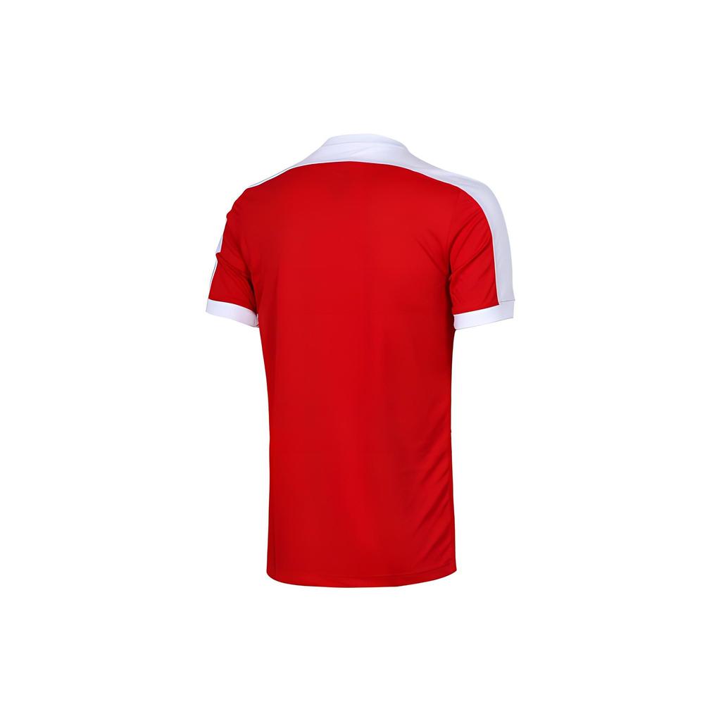Nike Color Block V-Neck Breathable Quick-Dry Soccer Short Sleeve T-Shirt Men Tops Red 725892-657