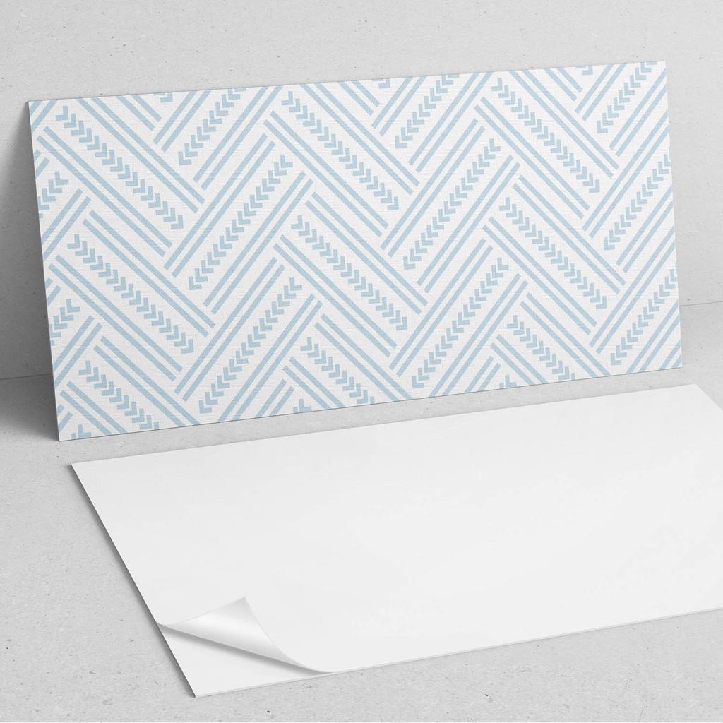 Vinyl Decorative Panel with Graphics for Kitchen or Bathroom 120x60 Cm Zigzag Pattern with Lines