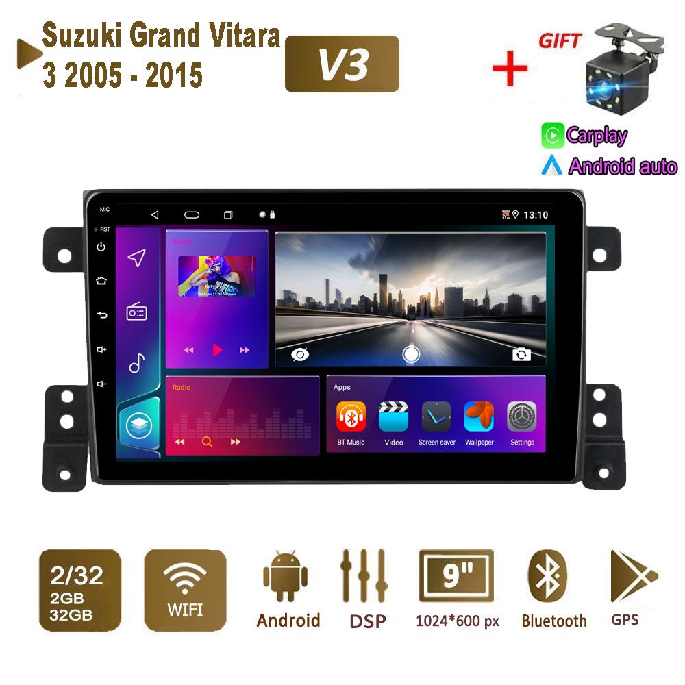 

Android Car Radio Stereo для Suzuki Grand Vitara 3 2005 - 2015 GPS-навигация 2DIN 4-ядерный мультимедийный проигрыватель Carplay Autoradio 2+32 ГБ 2+32GB