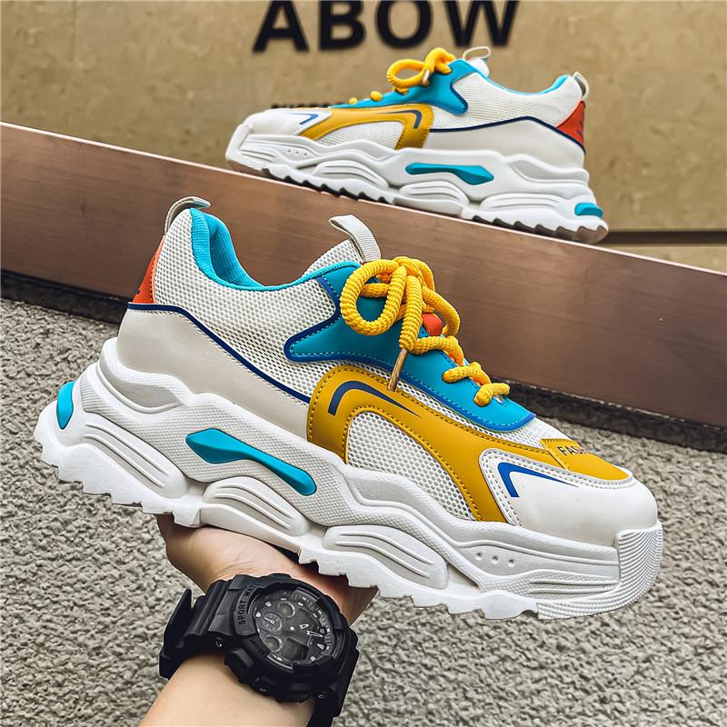 2025 Autumn New Thick-soled Heightening Dad Shoes Men's Wear-resistant and Versatile Campus Style Sports and Leisure Trendy Shoes 2025