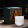 Jade porcelain teacup Kung Fu tea master cup ceramic pure white small water cup household small high-foot tea set teacup gift