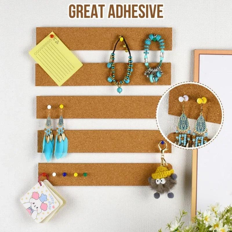 1pc 30cm Cork Board Strips Self Adhesive Bulletin Cork Board for Wall Desk Home Bedroom Office for Paste Notes Photos Schedules