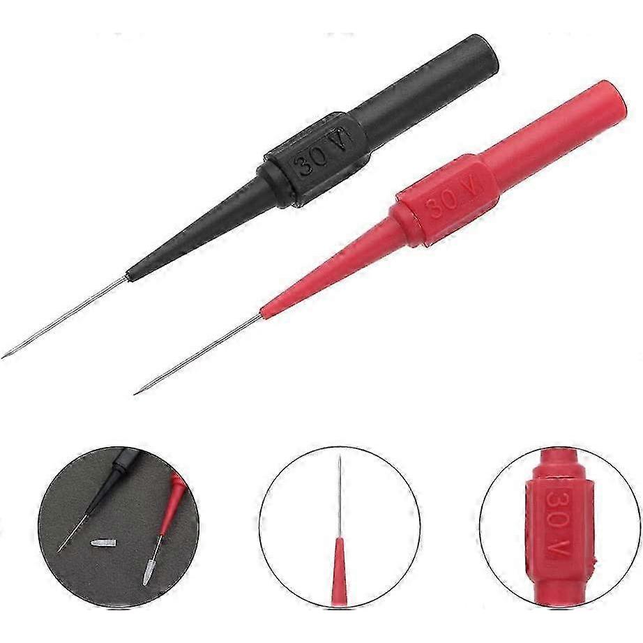 8 Pieces Multimeter Test Probes with Stainless Steel Pointed Tip 0.7 X 20mm Insulation Piercing Needle for Multimeters Laboratories Electricians Profe