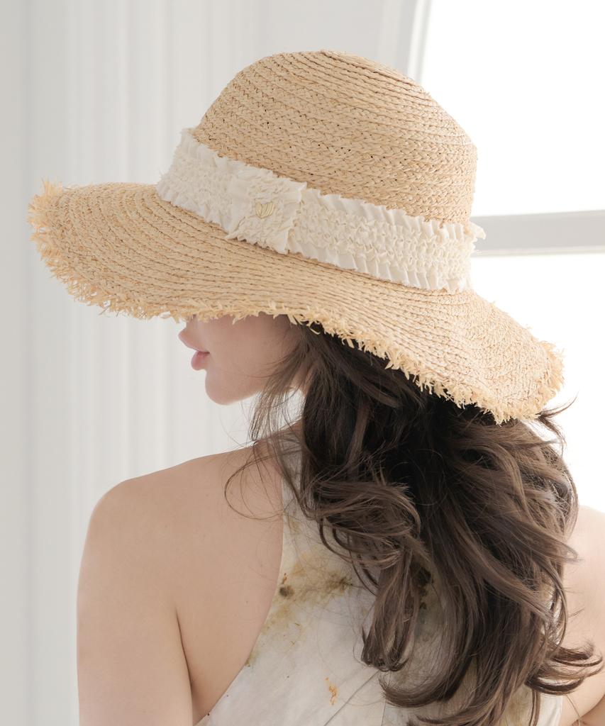 Koipeu Raffia Fringe Wide Hat Cf091Ht120